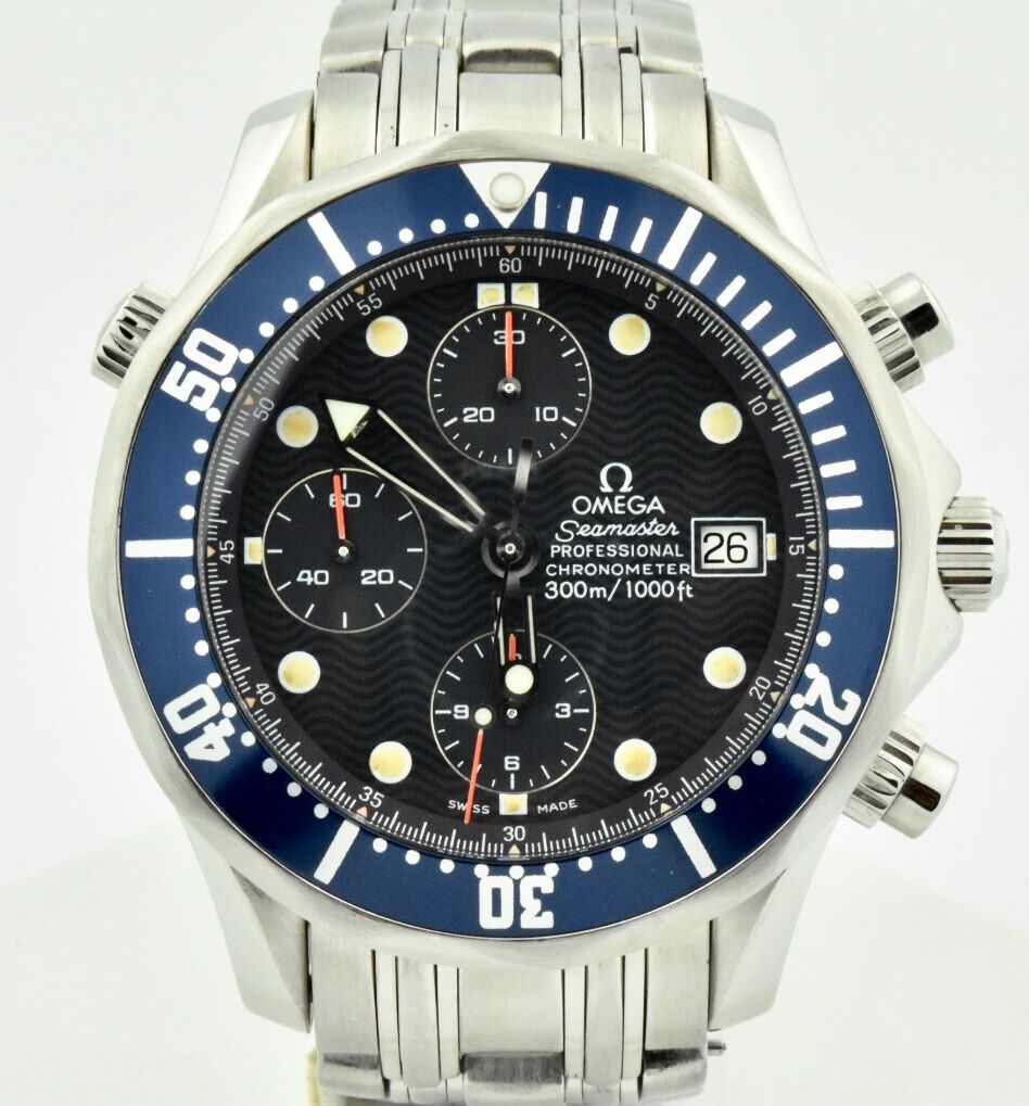 Men's OMEGA Seamaster Bond Chronograph Blue Dial Steel 2599.80
