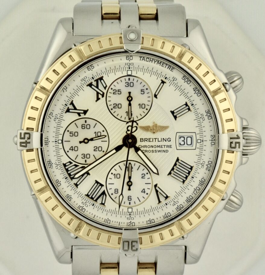 Men's Breitling Crosswind D13355 Chronograph Steel & 18k Gold