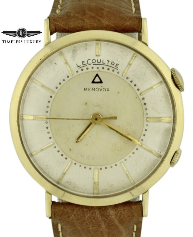 Vintage LeCoultre Memovox Alarm 3514 Gold Filled 34mm White Dial