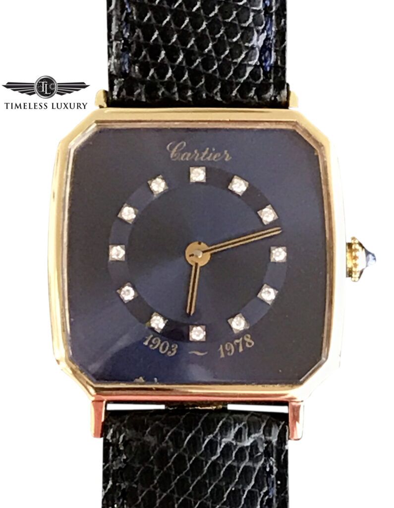Men's Cartier 18k Gold Watch Ford 75th Anniversary Diamond