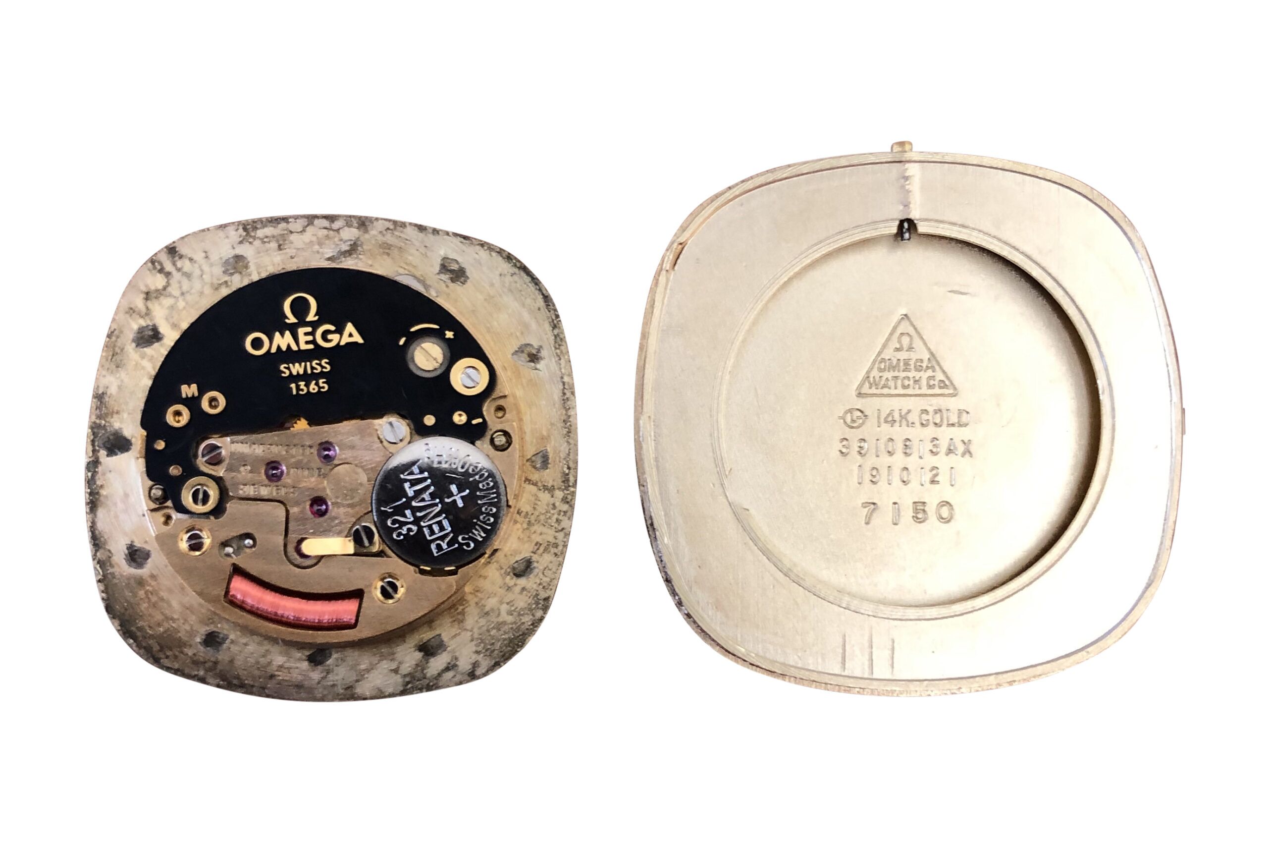 OMEGA DeVille 7150 Caliber 1365 14k Gold Quartz Diamond Watch