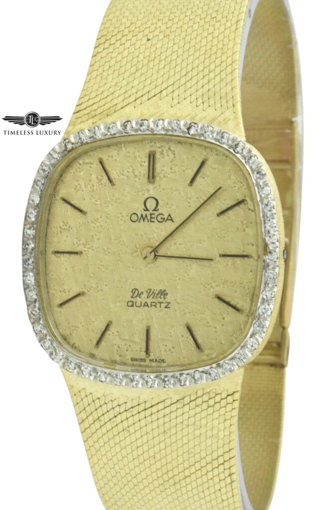 OMEGA DeVille 7150 Caliber 1365 14k Gold Quartz Diamond Watch