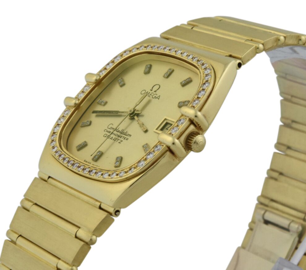 OMEGA Constellation Quartz BA498.0019 Diamond Bezel 18k Gold