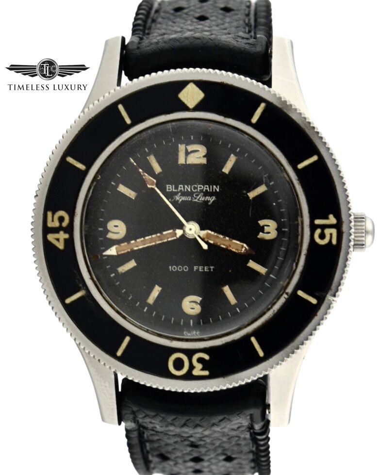 Vintage 1961 Blancpain Aqua-Lung 2462 Fifty Fathoms 1000 Feet 41mm