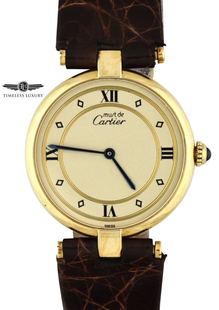 Cartier Must de Cartier Round 30mm 590003 Gold Vermeil
