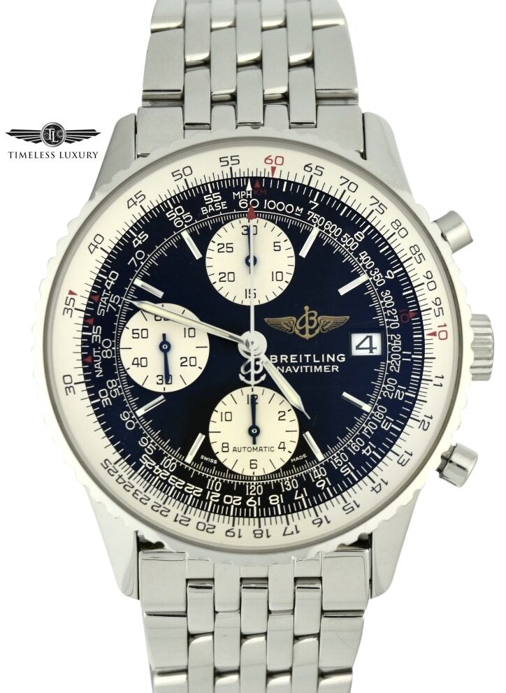 Breitling Old Navitimer A13322 Stainless Steel 42mm Black Dial Watch