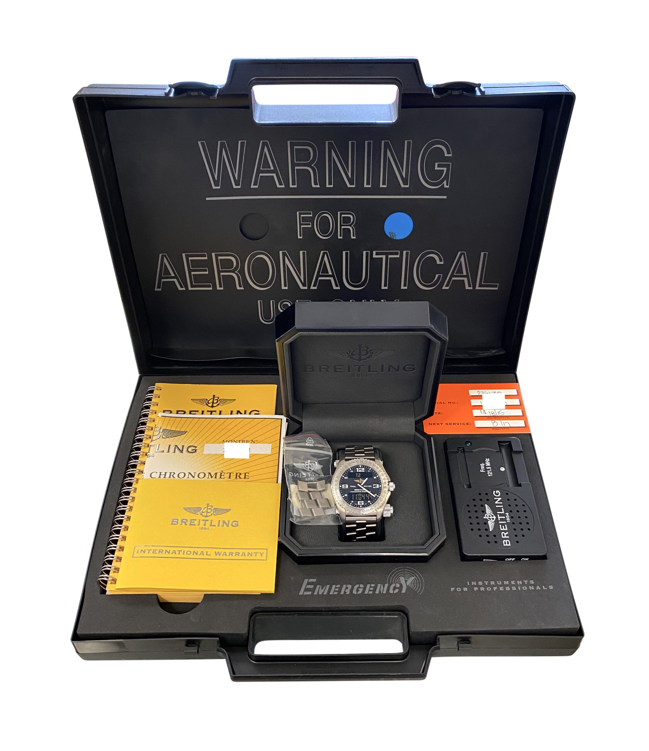 Breitling Emergency E76321 Titanium 43mm Black Dial Quartz Watch