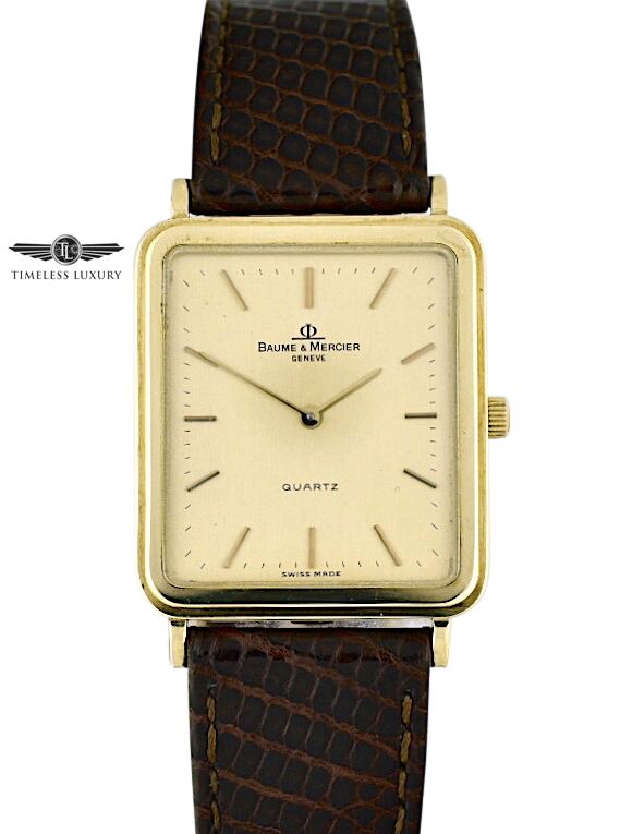Baume & Mercier Tank 18k Yellow Gold Quartz Rectangular