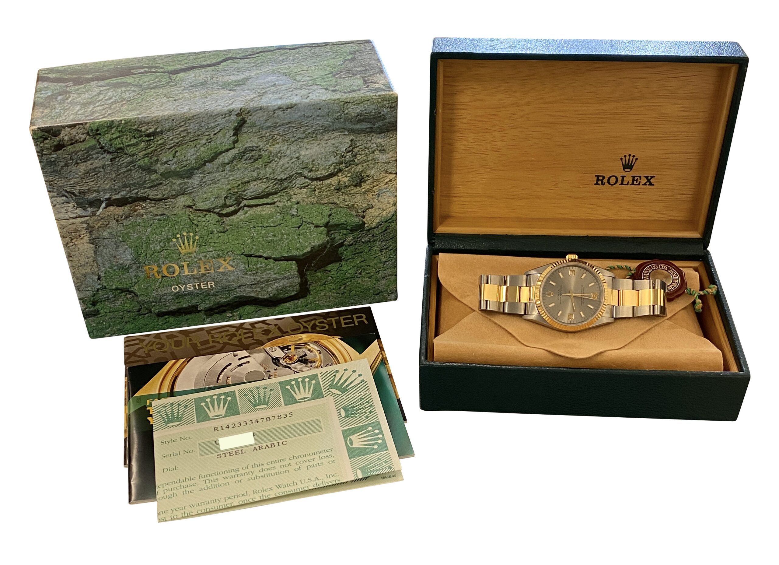 1998 Rolex Oyster Perpetual 14233 Steel & 18k Gold 34mm Steel Dial