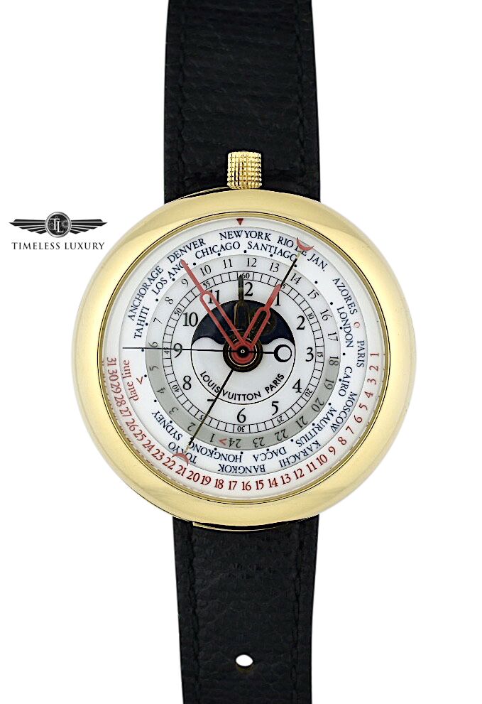 Louis Vuitton World-Time 18k Yellow Gold 40mm White Dial
