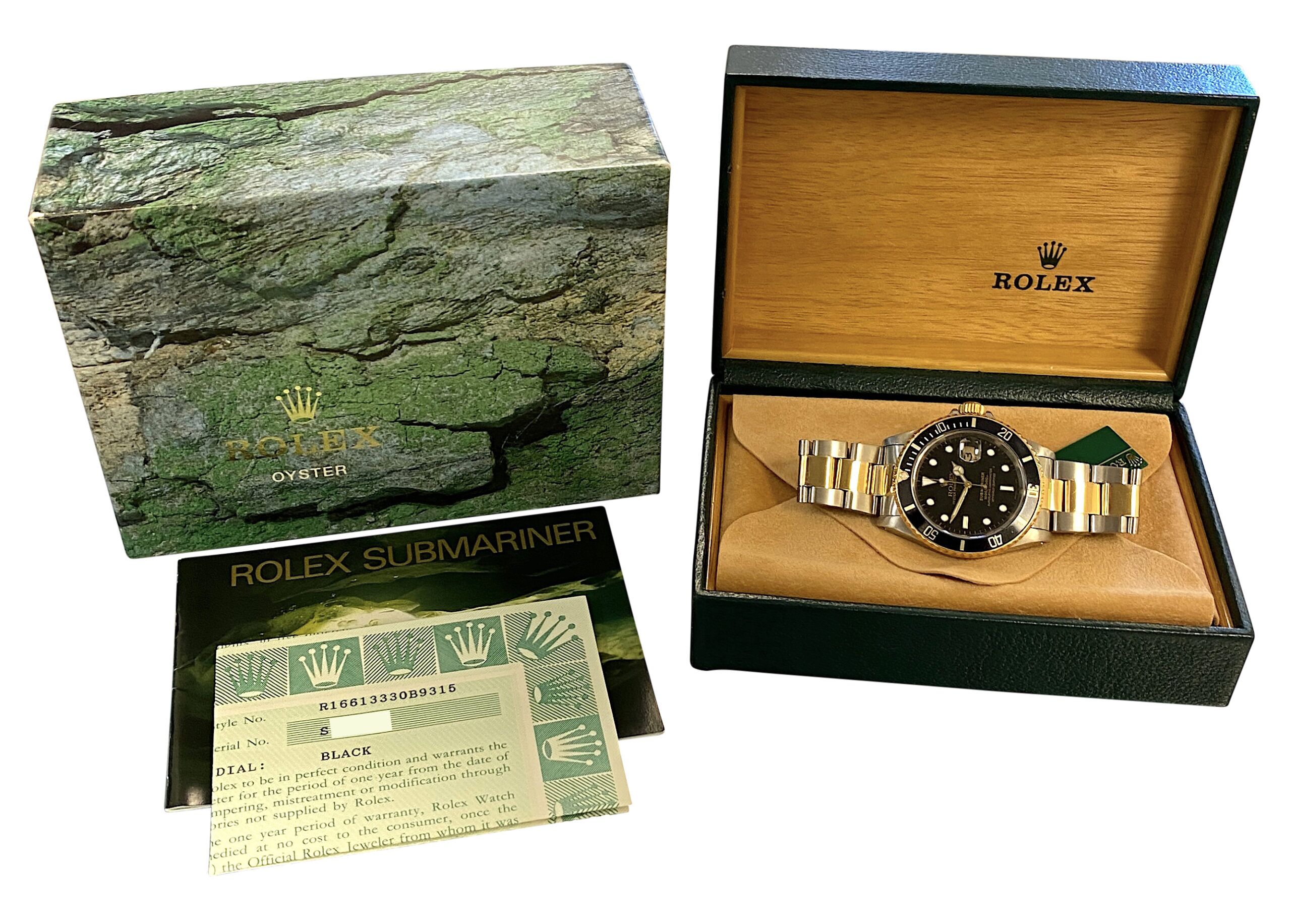 S*f様 ROLEX SUBMARINER 付属品一式 1993 Rolex Submariner 16613 Steel & 18k Gold Black Dial Box & Papers
