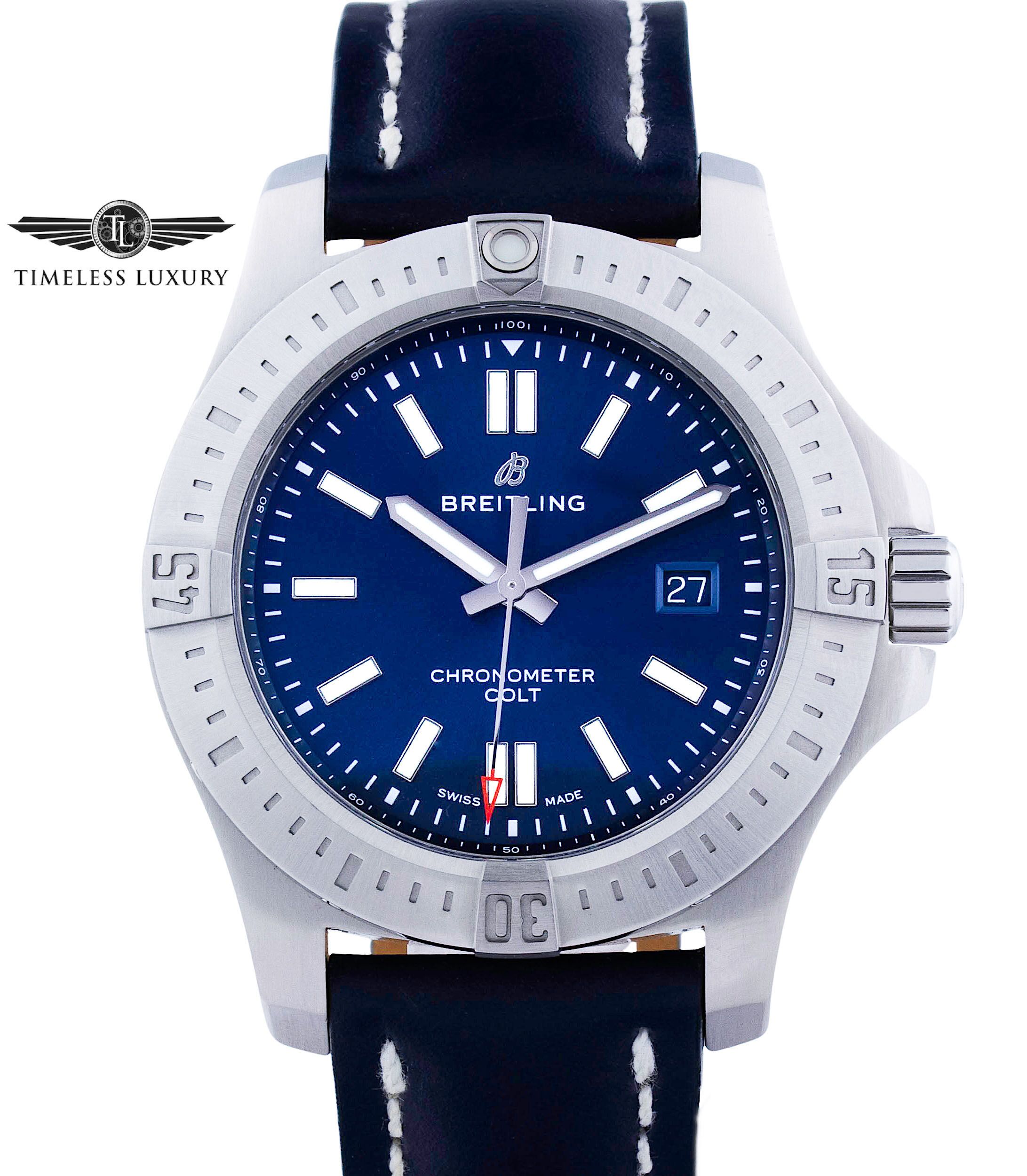 Breitling Colt Automatic A17388 Stainless Steel 44mm Blue