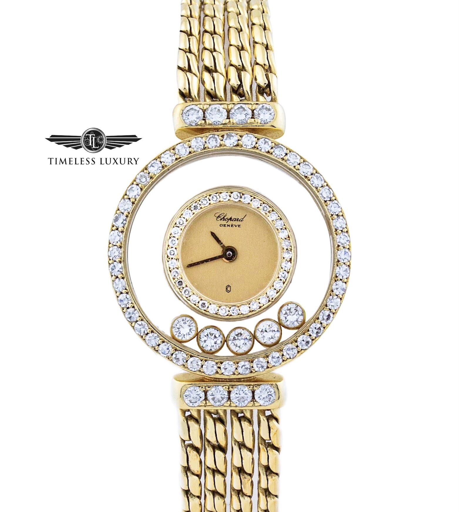 Chopard Happy Diamonds 4066 18k Yellow Gold 23mm Quartz Watch
