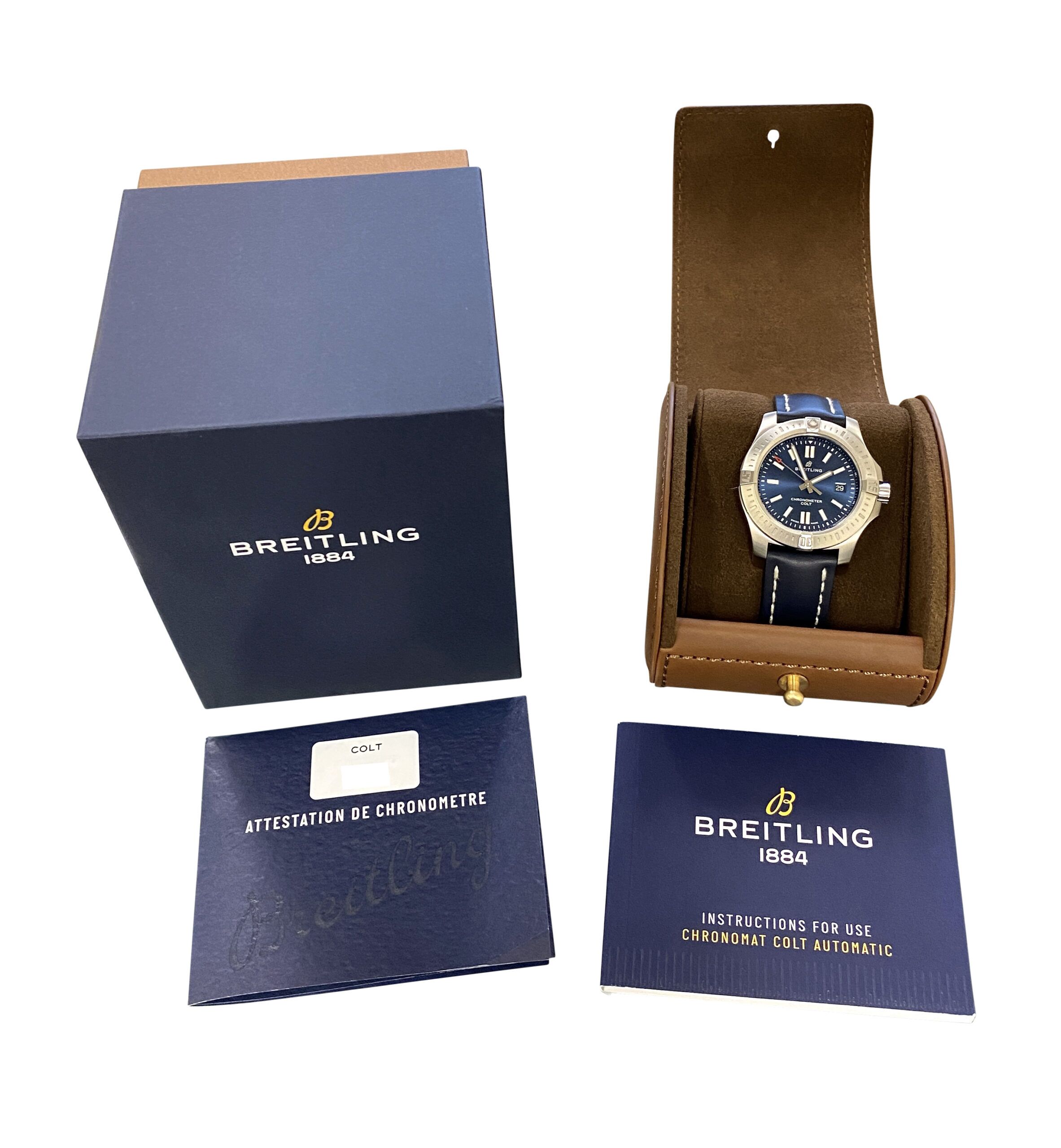 Breitling Colt Automatic A17388 Stainless Steel 44mm Blue Dial Watch