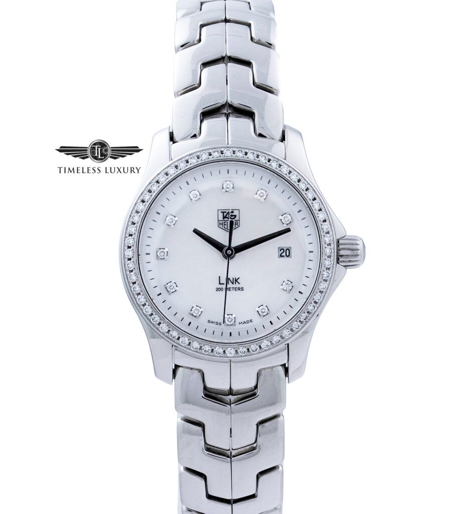 Ladies TAG Heuer Link WJF1319 Stainless Steel 27mm Diamond Bezel