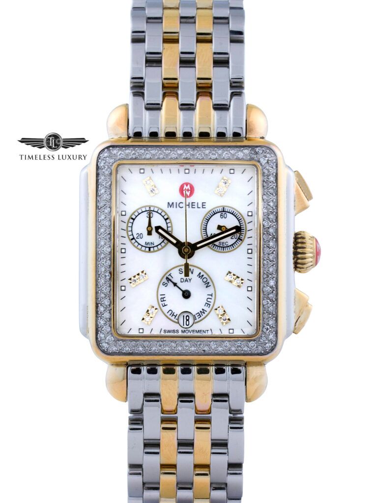 Michele Deco Diamond Chronograph MW06P01C5046 Steel Gold