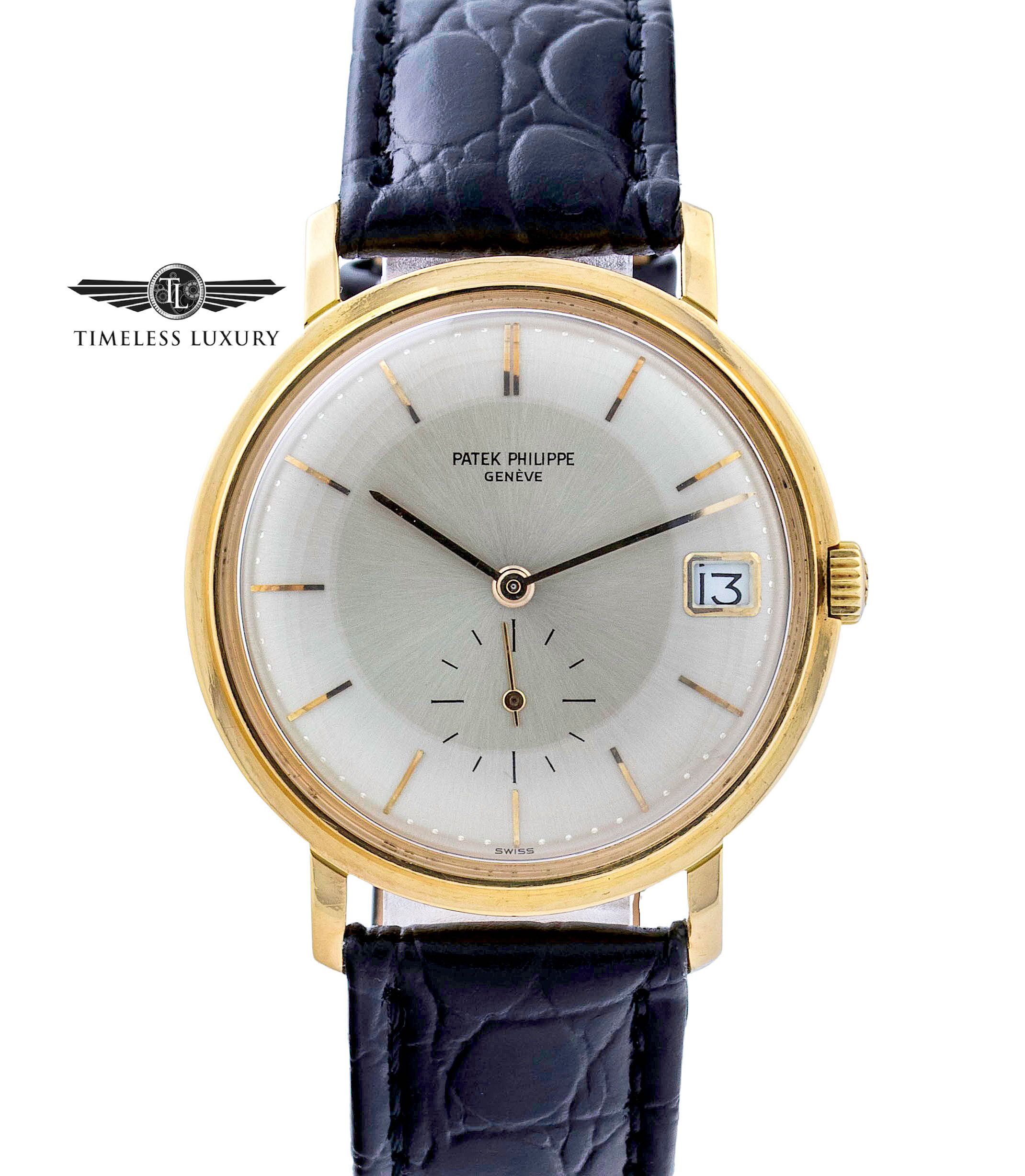 1960 Patek Philippe 3445 Calatrava 18k Gold 35mm Silver Dial Automatic