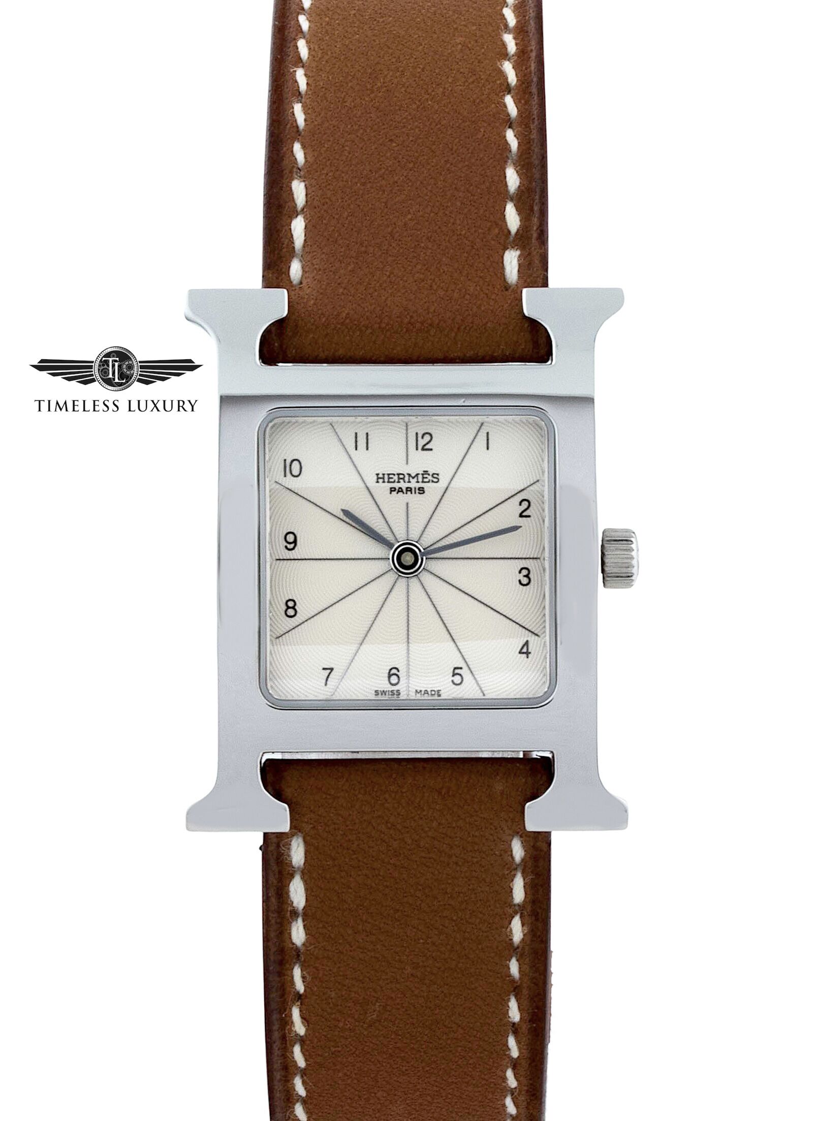 Ladies Hermes H Watch HH1.210 Stainless Steel 21mm Silver