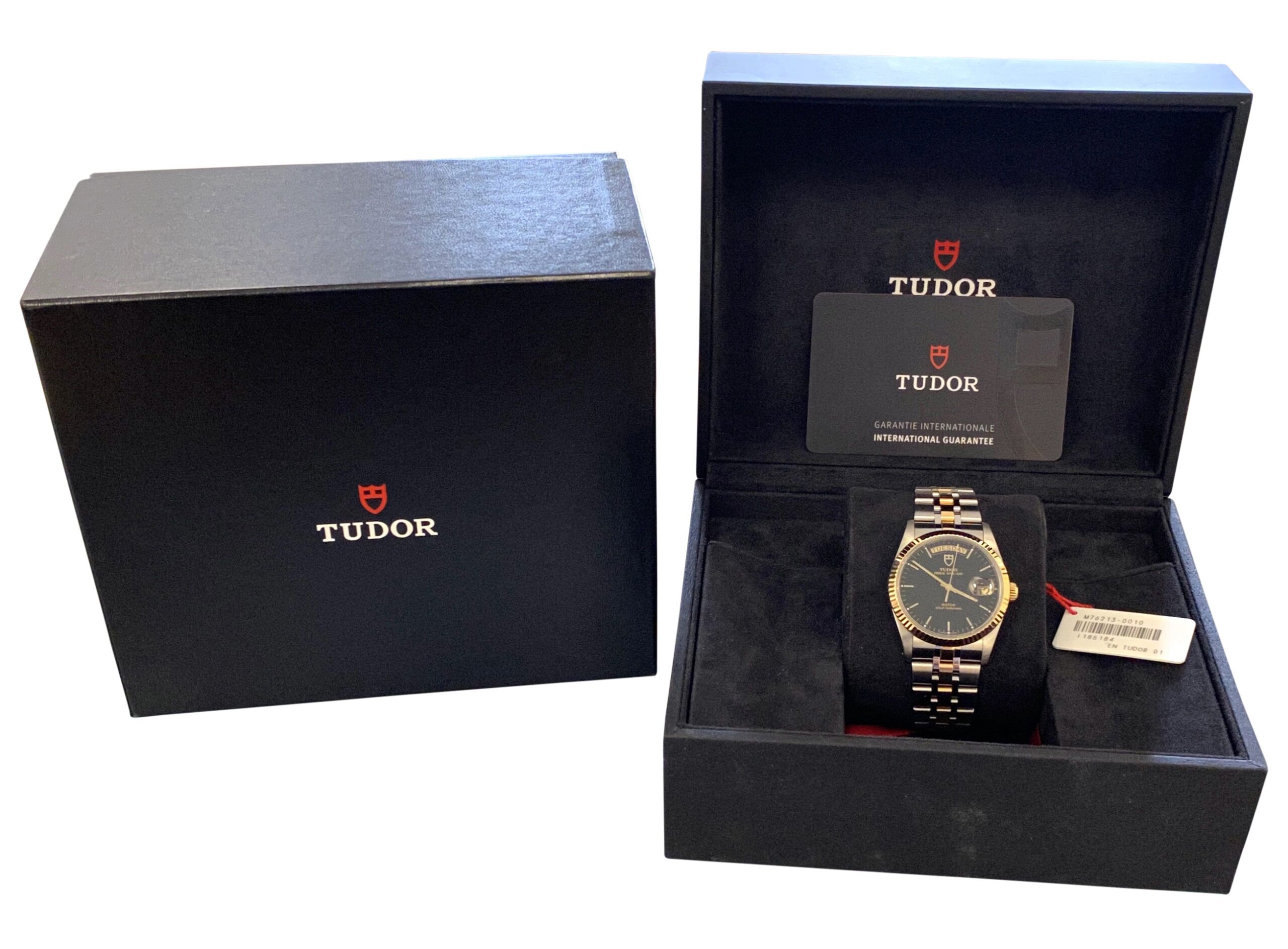 Tudor Prince Date-Day 76213 Steel & 18k Gold 36mm Black Dial