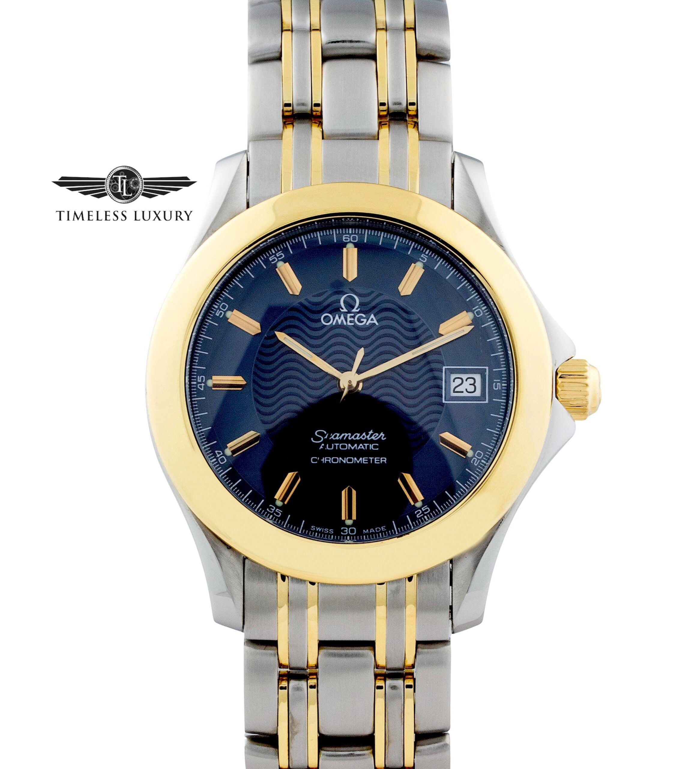 OMEGA Seamaster 120m 168.1501 Steel & Gold 36mm Blue Dial