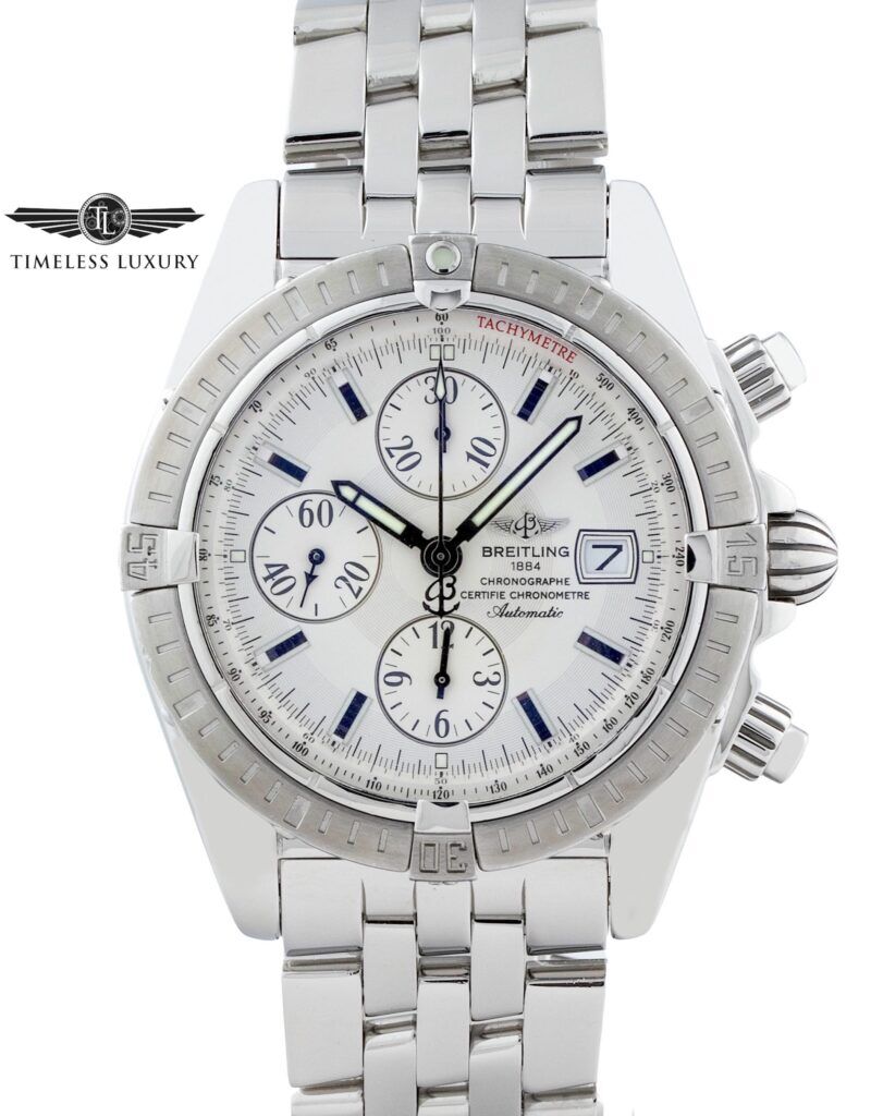 Breitling Chronomat Evolution A13356 Silver Dial 44mm Stainless