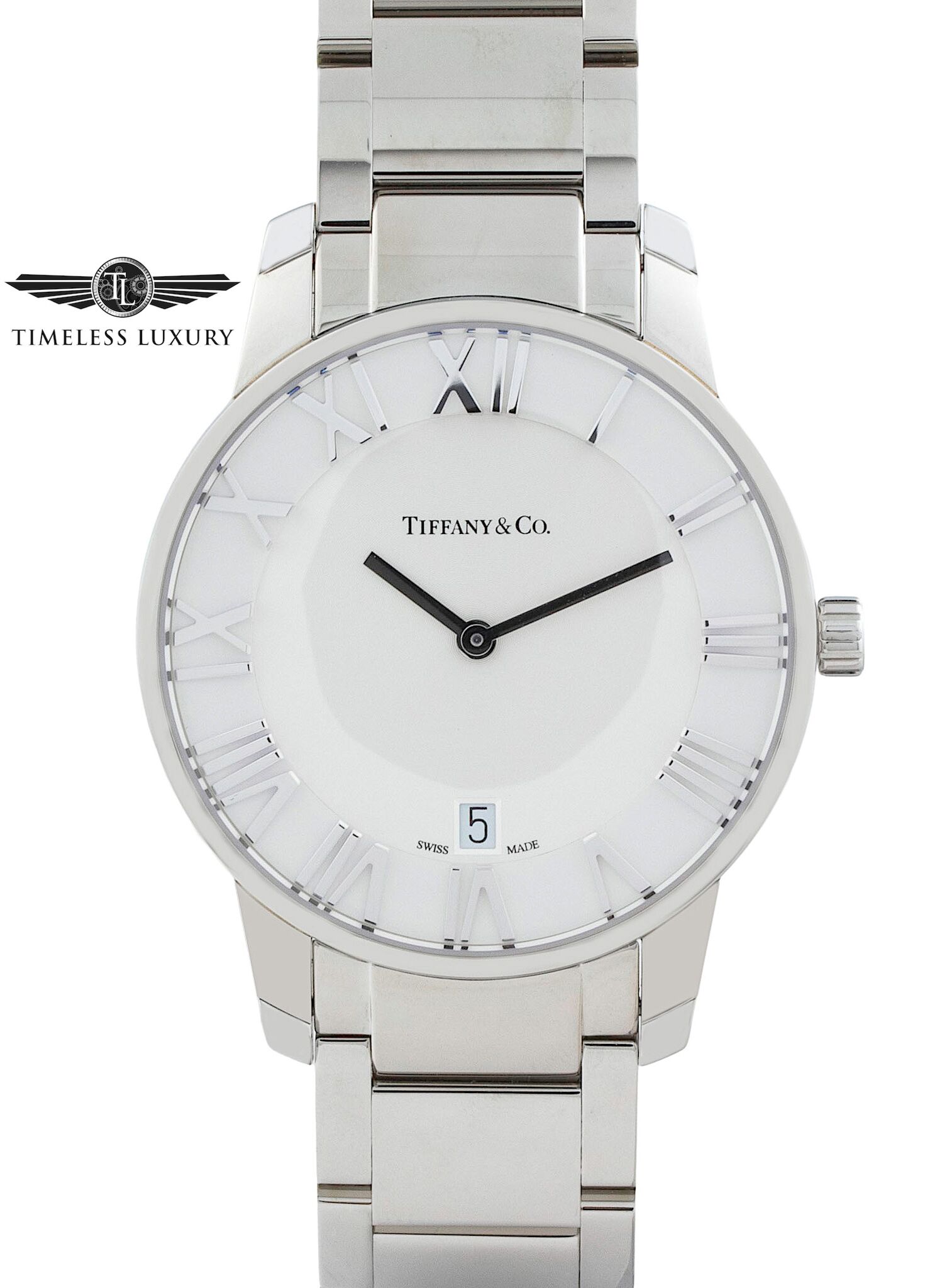 Men's Tiffany & Co Atlas 34875979 Stainless Steel 38mm Watch