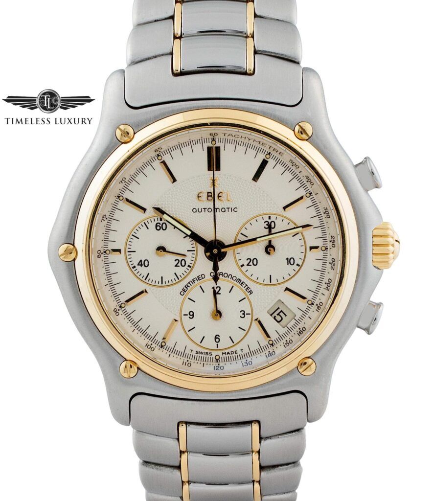 Ebel 1911 Chronograph 1137240 Steel & Gold 41mm Silver Dial