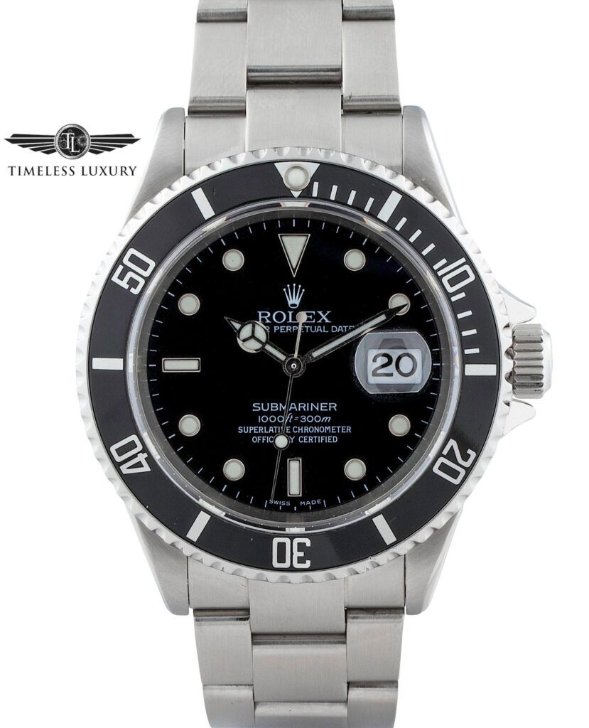 2006 Rolex Submariner 16610 Stainless Steel 40mm Black Dial