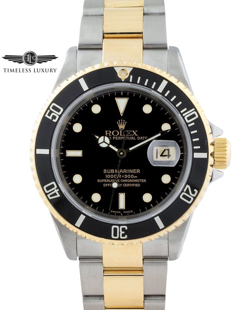 1999 Rolex Submariner 16613 Steel & Gold 40mm Black Dial