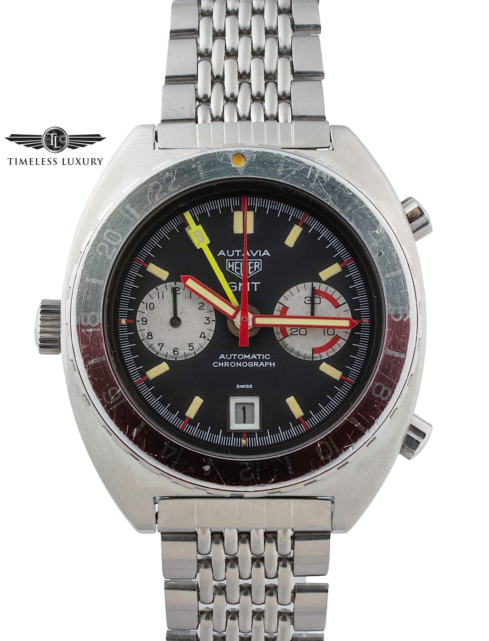 Tag Heuer Autavia Vintage Tag Heuer Autavia 2446 Black Baton Dial