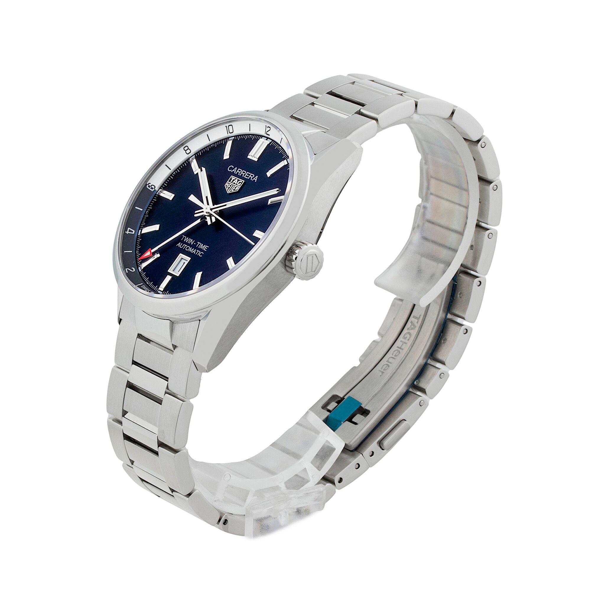 NEW TAG Heuer Carrera Twin-Time WBN201A Blue Dial 41mm