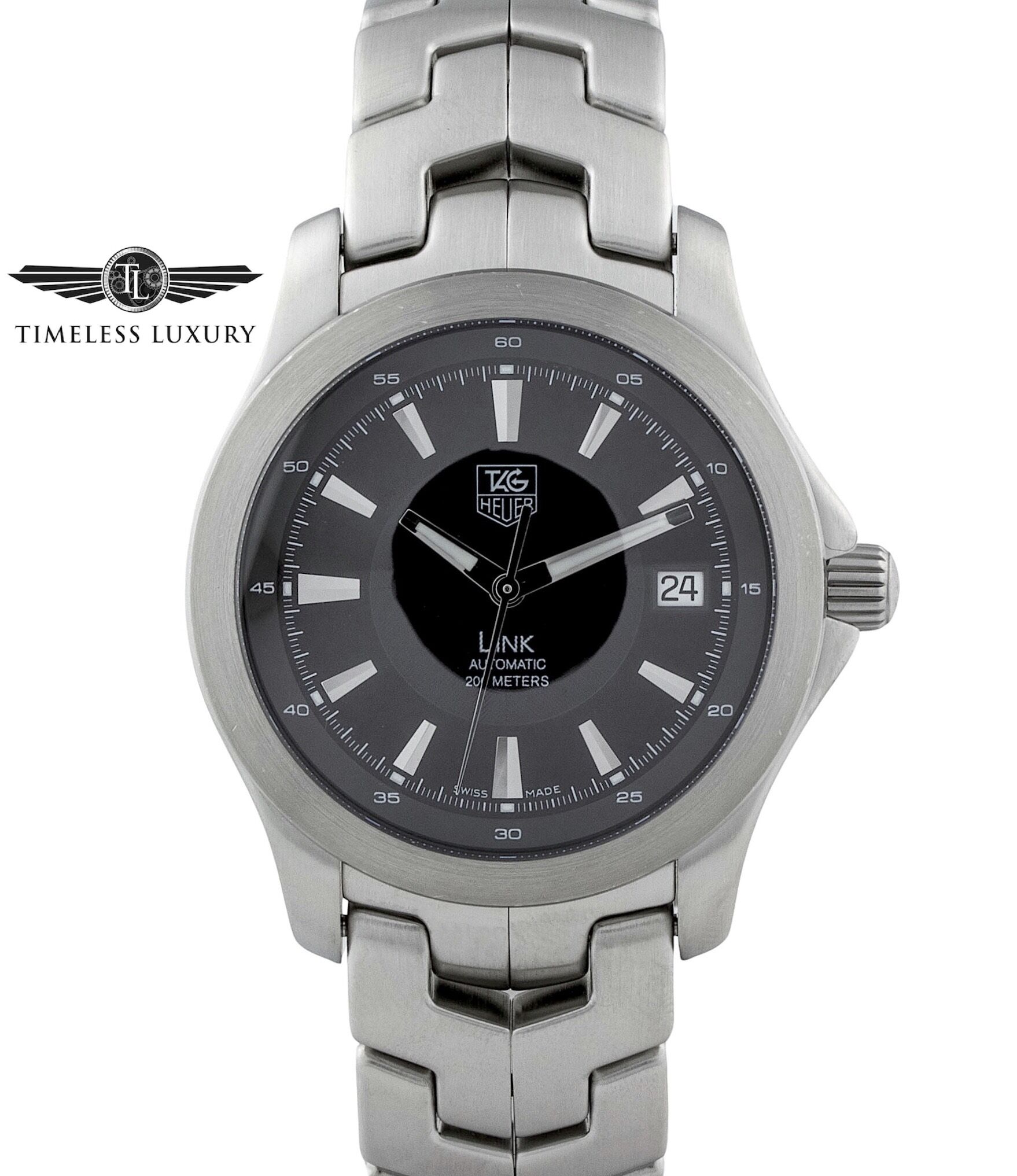 TAG Heuer Link WJF2110 Stainless Steel 39mm Black Dial Watch