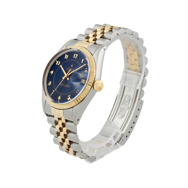 Rolex Datejust 16013 Steel Gold 36mm Blue Boiler Gauge Dial
