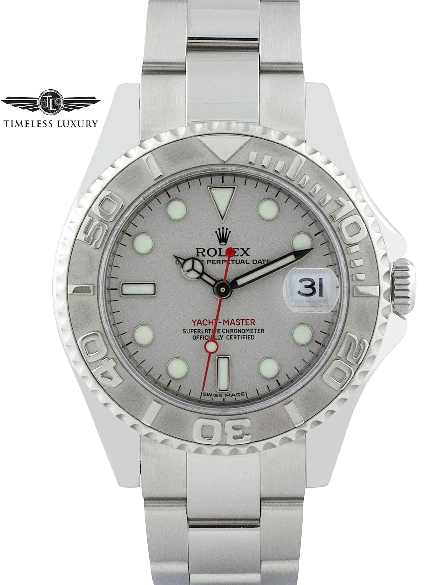 1999 Rolex Yacht-Master 16622 Platinum Bezel 40mm Stainless