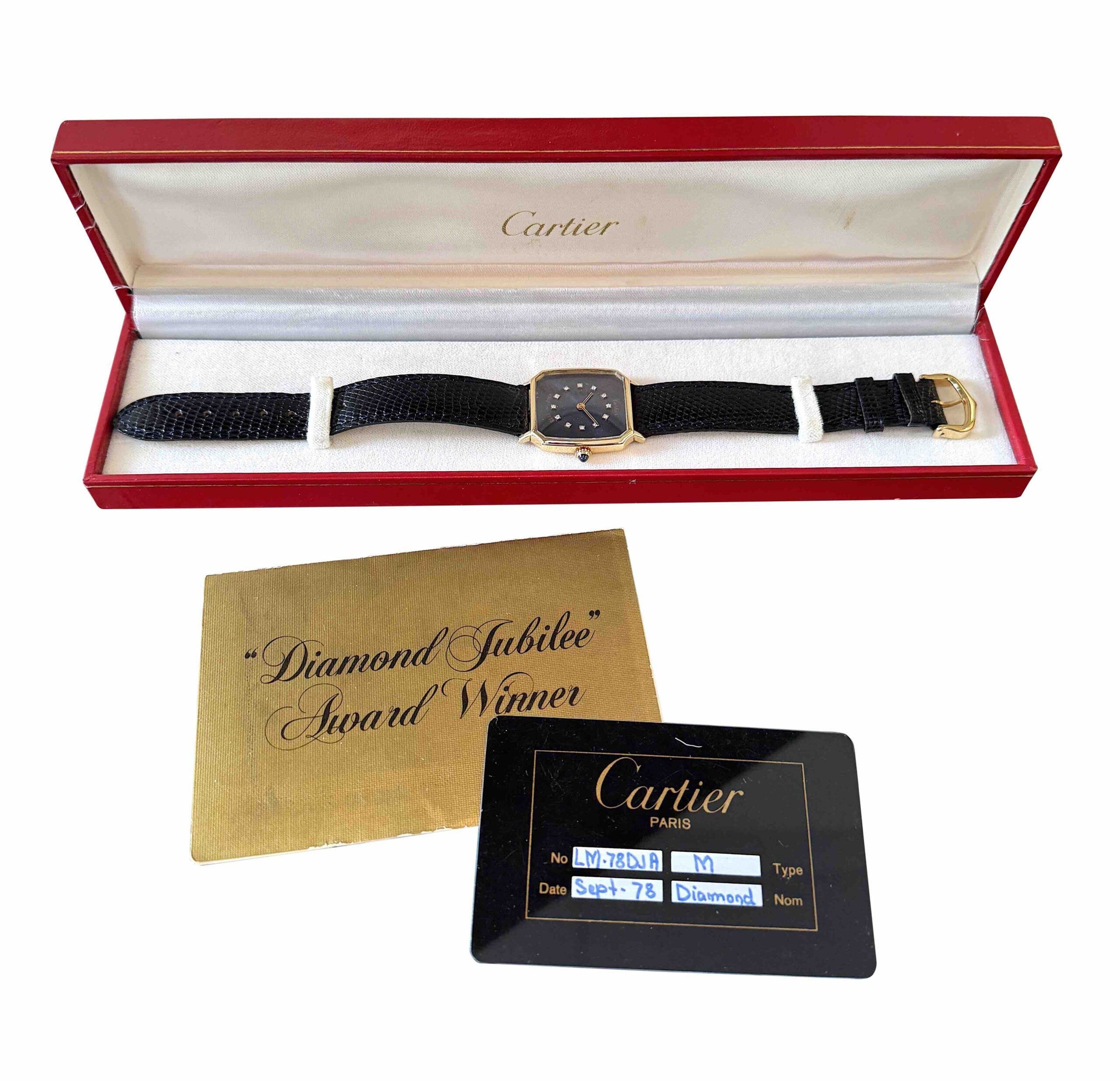 Cartier 18k Gold Watch Ford 75th Anniversary Diamond Jubilee