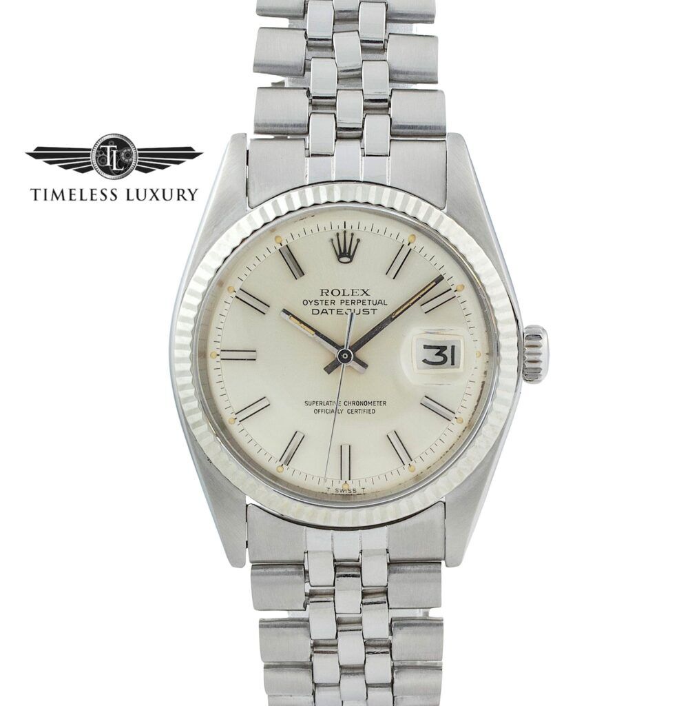 1973 Rolex Datejust 1601 Stainless Steel 36mm Blue Diamond Dial - Main Image